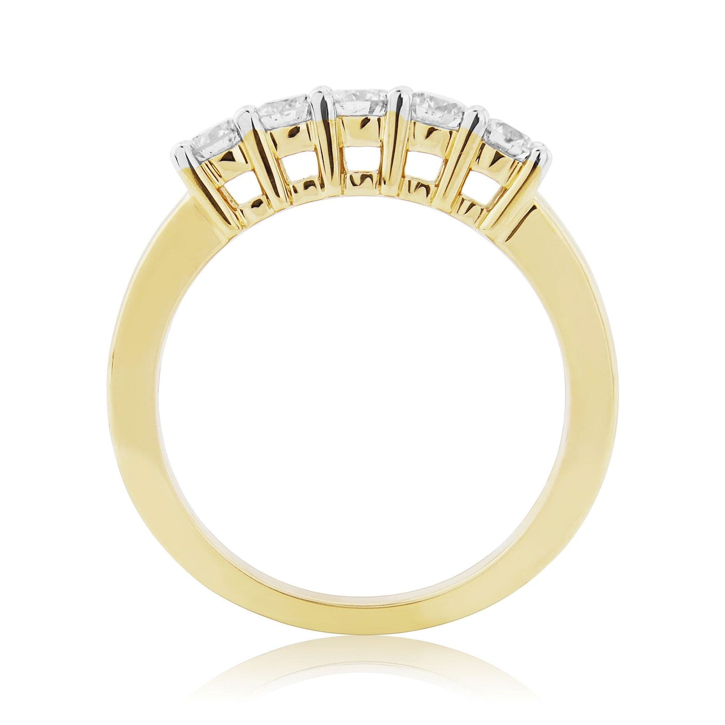 18 Carat yellow gold half carat diamond eternity ring with a claw setting