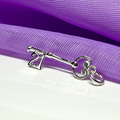 21st Key Birthday sterling silver charm