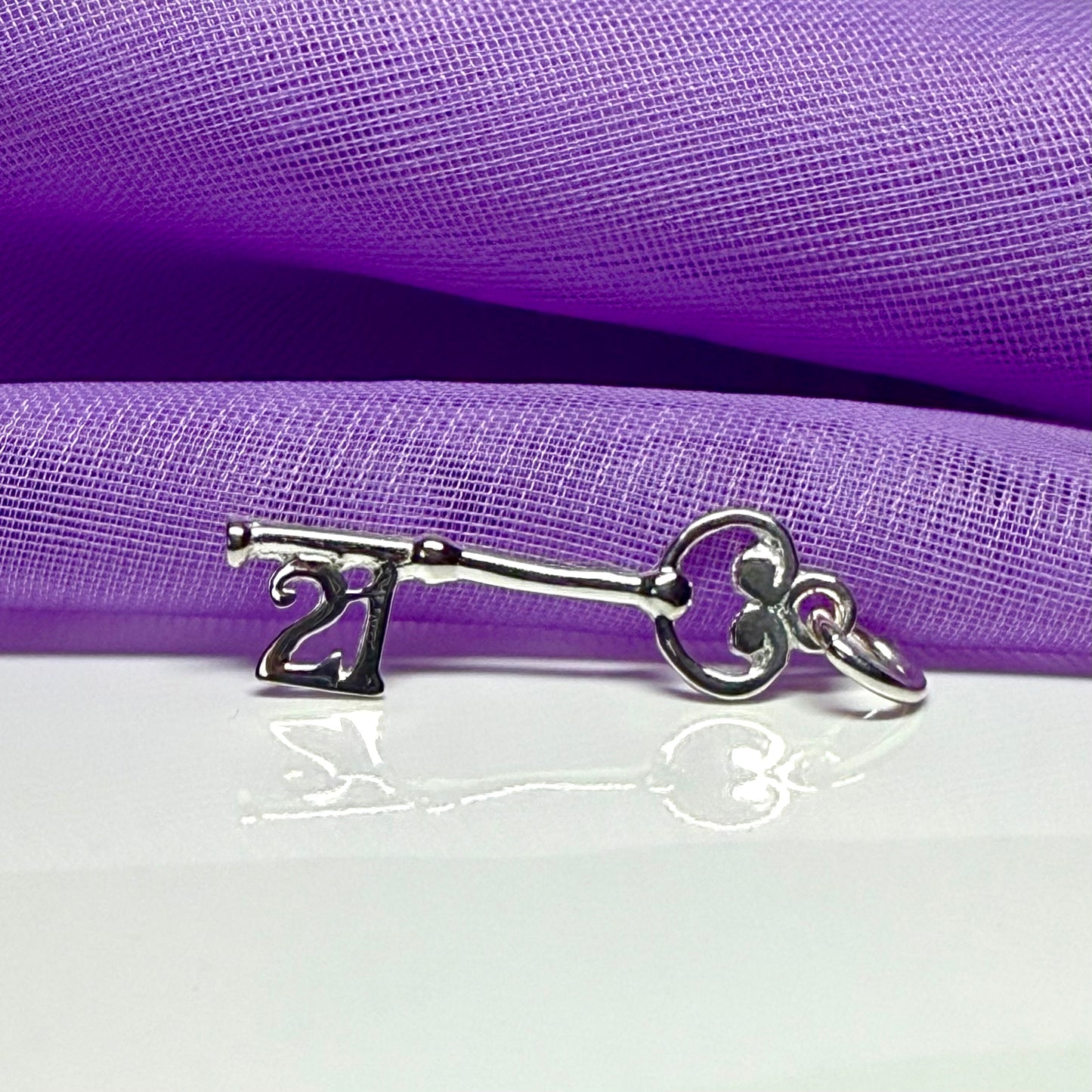 21st Key Birthday sterling silver charm