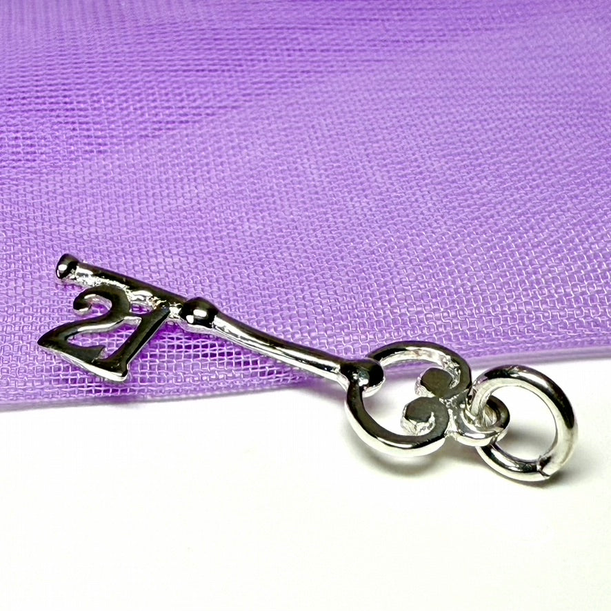 21st Key Birthday sterling silver charm