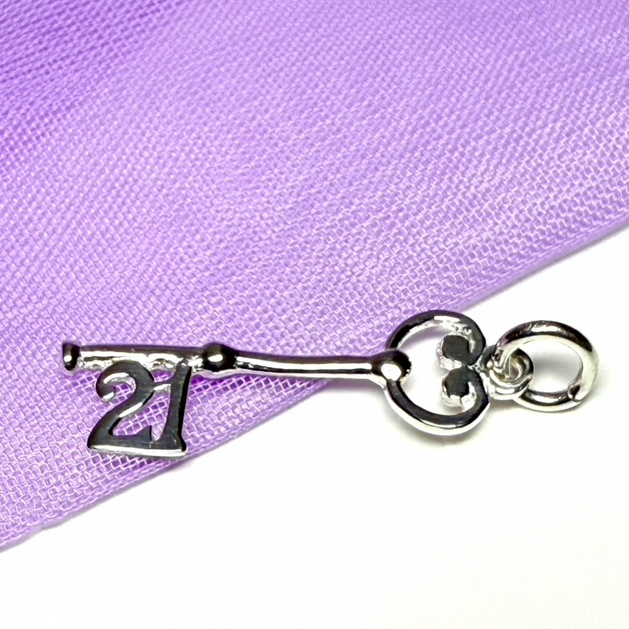 21st Key Birthday sterling silver charm