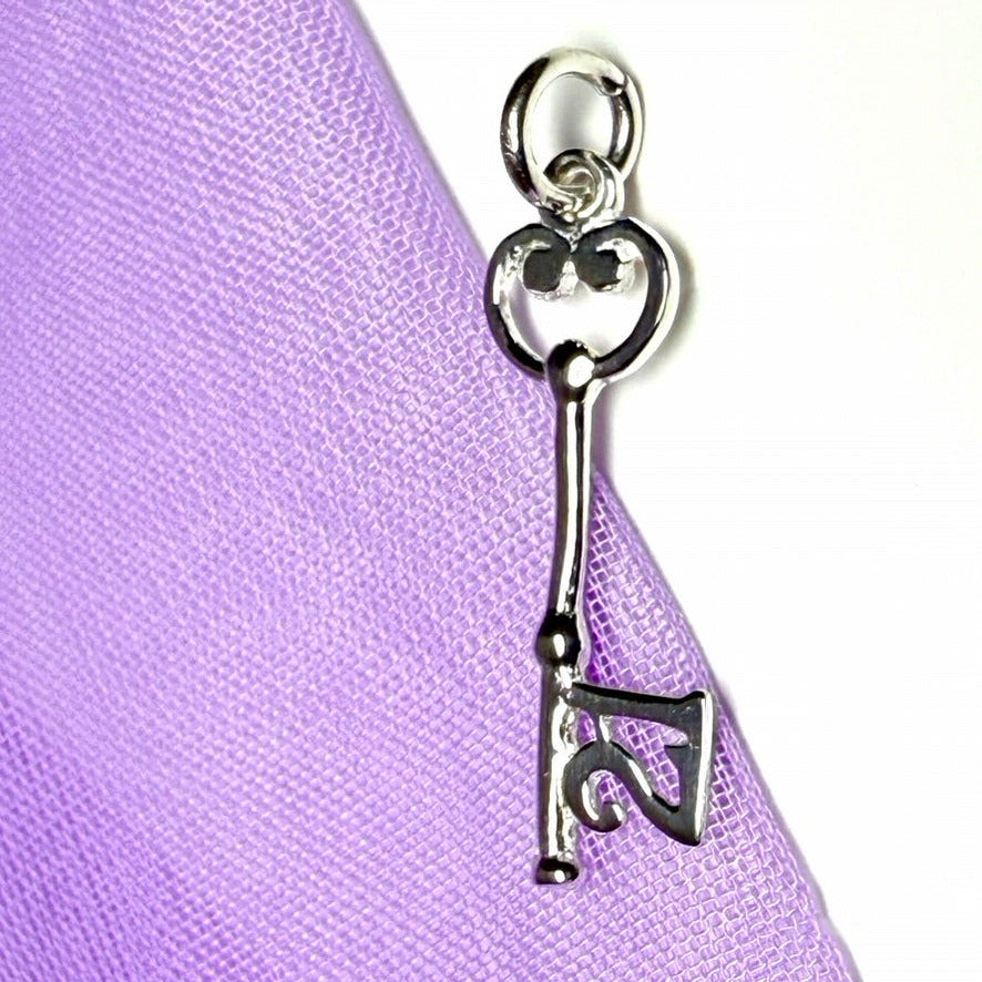 21st Key Birthday sterling silver charm