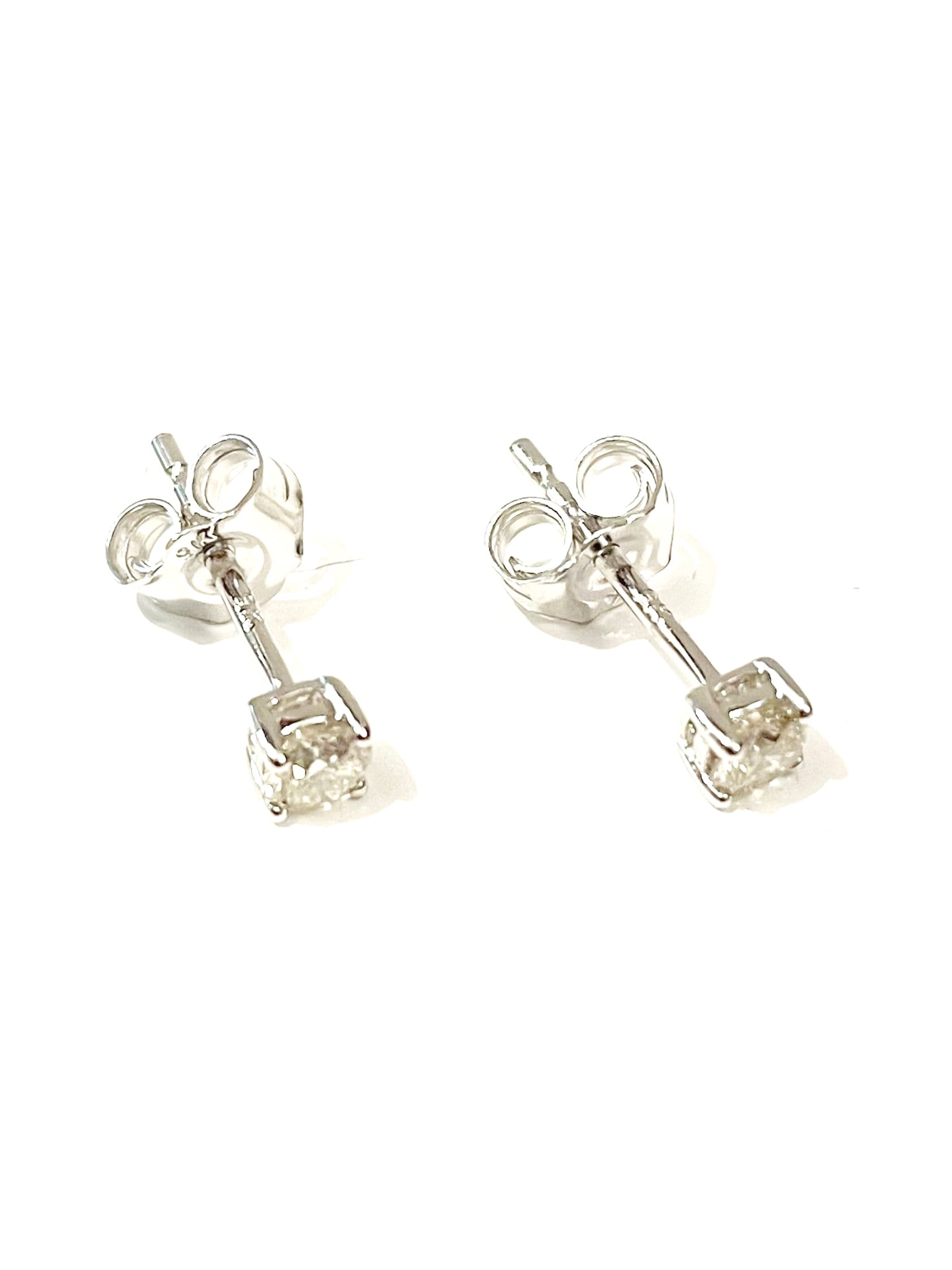 Single white sale stone gold earrings