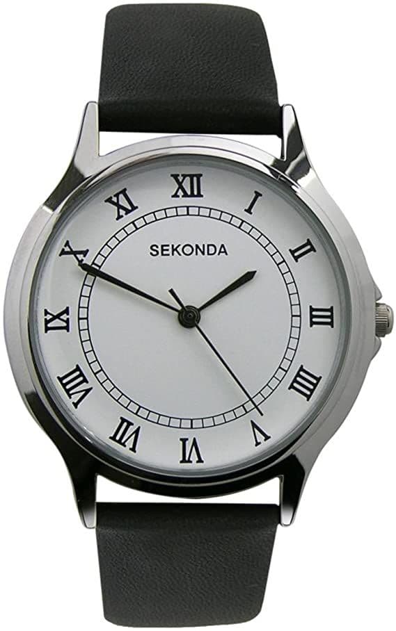 3022 Sekonda Round Watch Men's With A Really Clear Dial White Dial With Black Roman Numbers