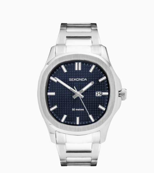 30275 Sekonda men's watch bracelet with a black dial and date feature