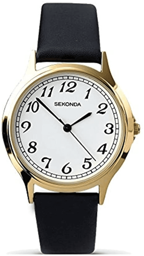 3134 Sekonda Round Watch Men's With A Really Clear Dial White Dial With Black Arabic Numbers