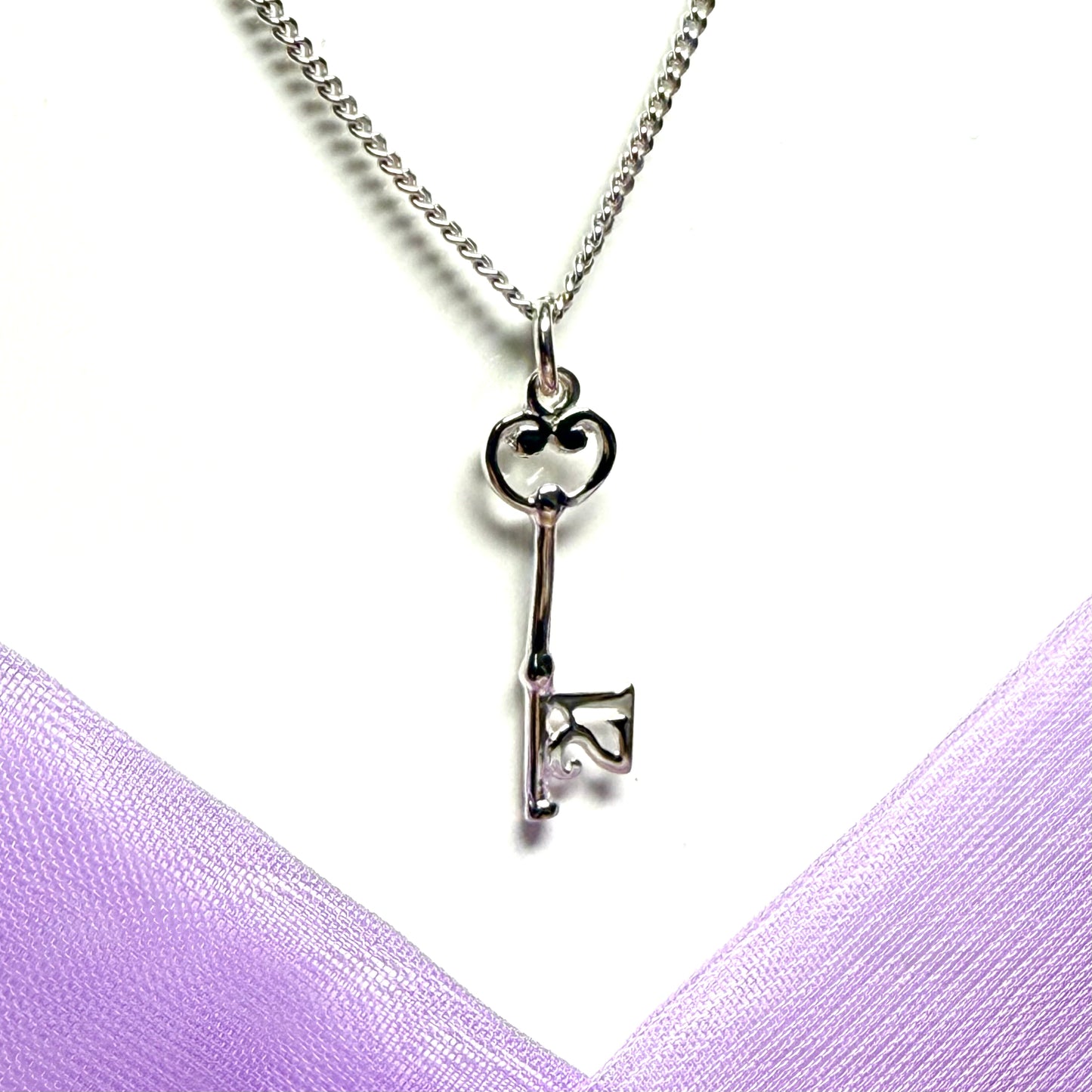 21st Key necklace sterling silver pendant necklace or charm