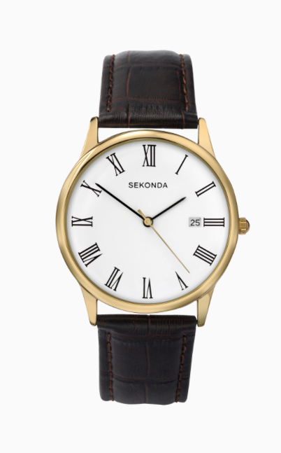 3676 Sekonda Round Watch Men's With A Really Clear Dial White Dial With Black Roman Numbers