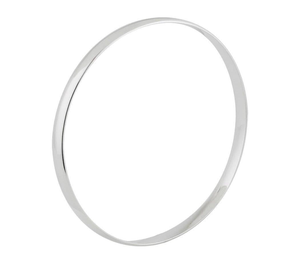 4.5 mm Rounded Plain Sterling Silver Polished Slave Bangle