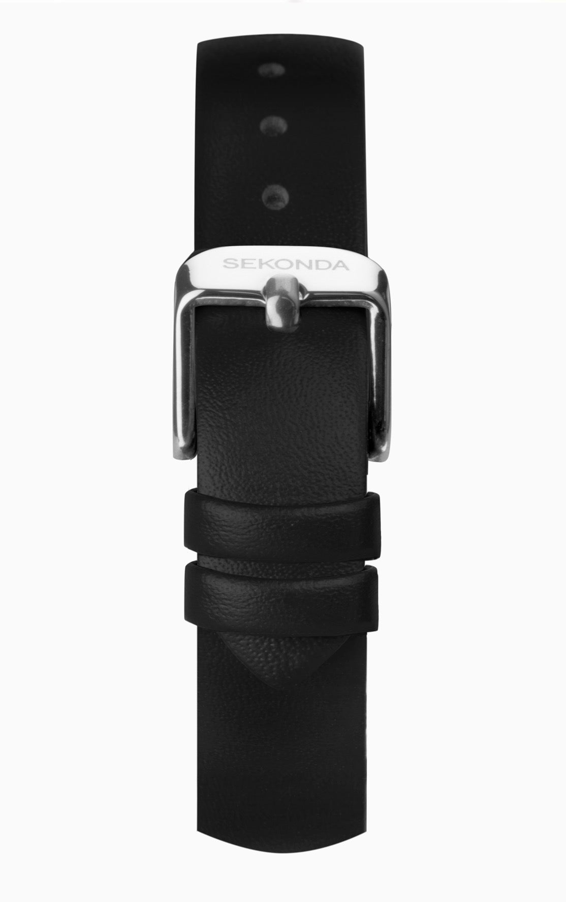 40480 Sekonda Nordic Ladies Watch | Silver Case & Black Leather Strap with White Dial