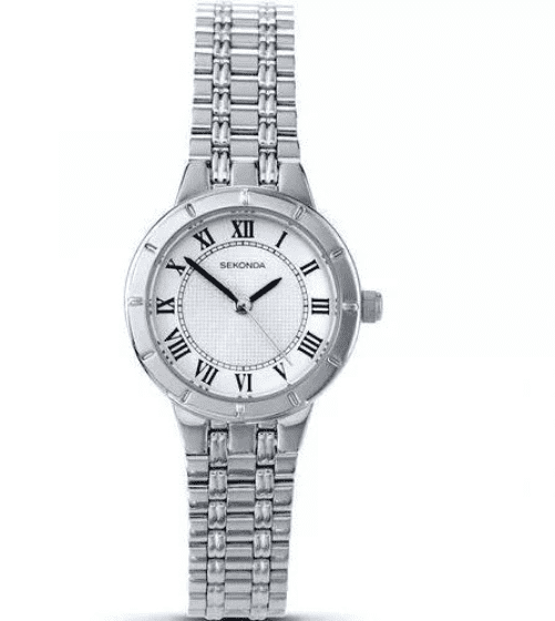 4338 Sekonda Ladies Round Silver Coloured Bracelet Watch Silver Dial
