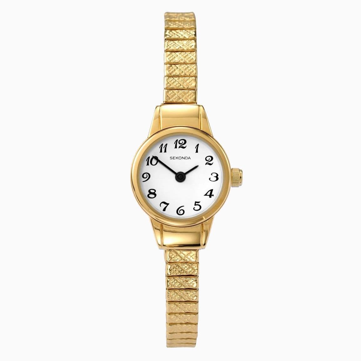 4474 Sekonda Watch Ladies Gold Plated Expanding Bracelet Small Arabic Dial