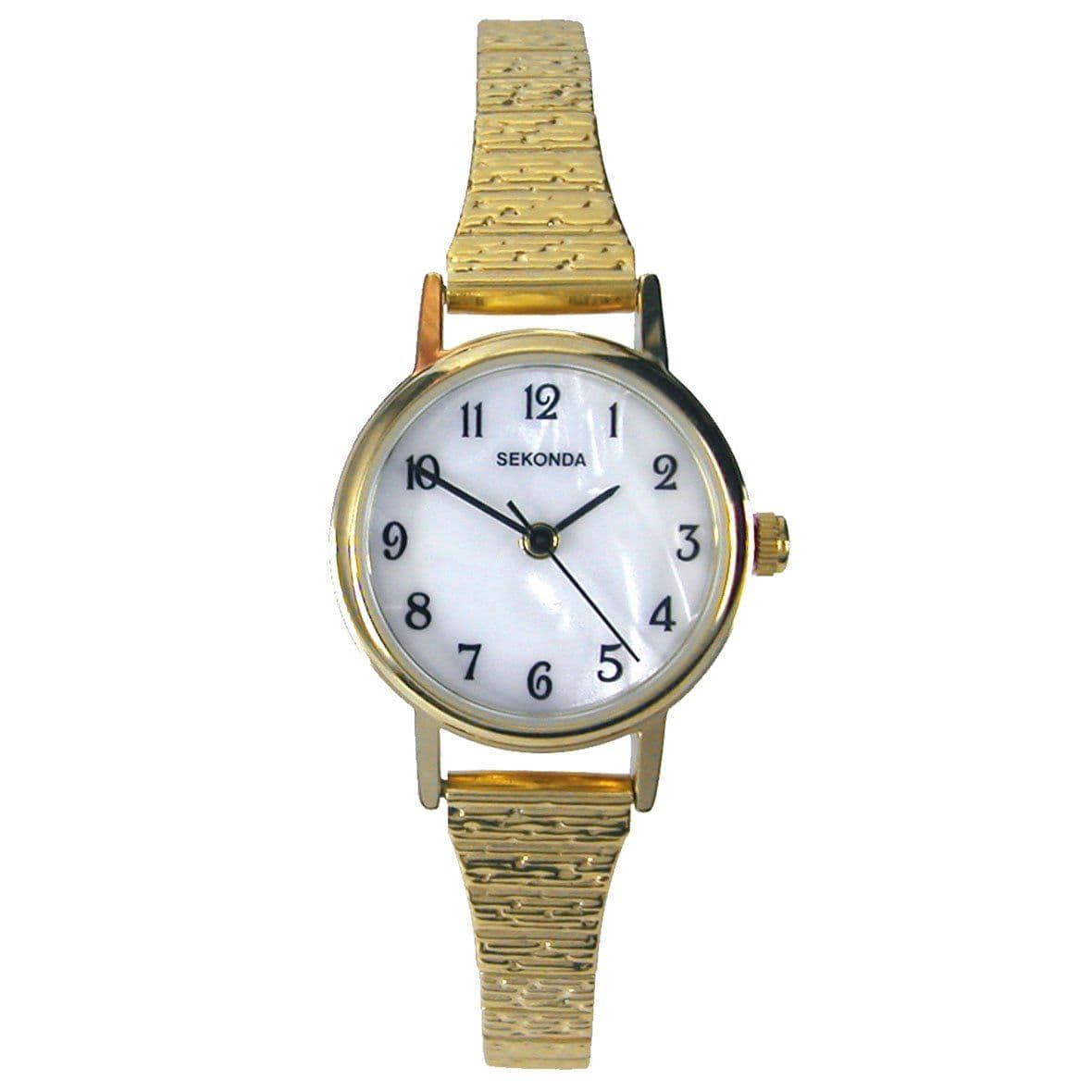 4677 Sekonda Watch Ladies Gold Plated Expanding Bracelet Clear Dial