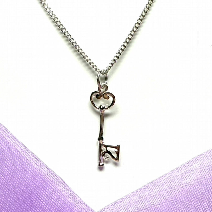 21st Key necklace sterling silver pendant necklace or charm