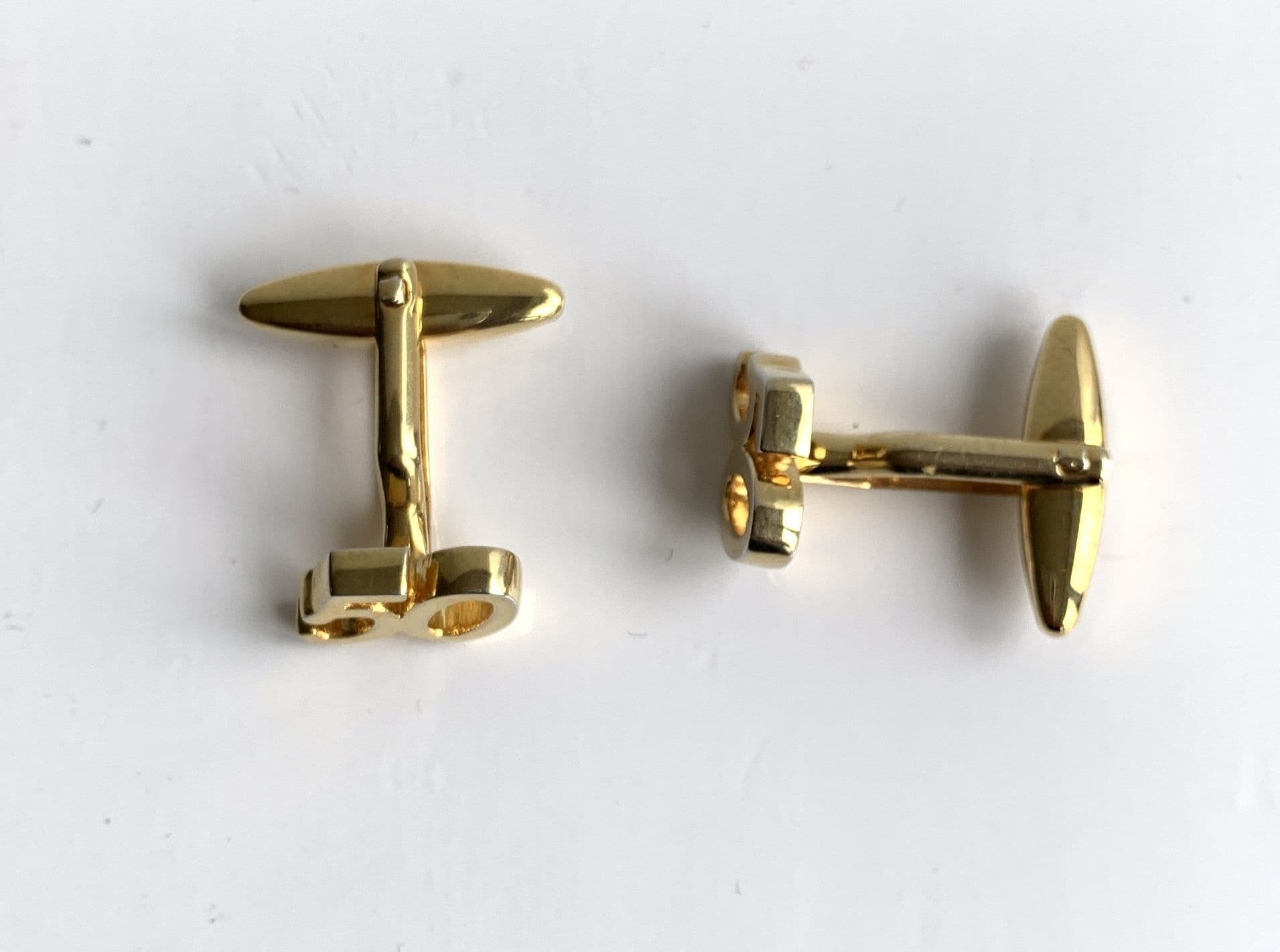 50th gold plated cufflinks 50