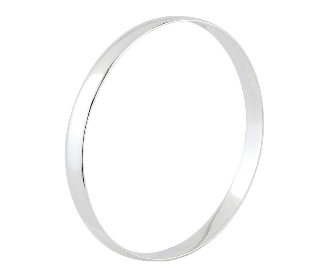 6.5 mm round plain sterling silver polished slave bangle