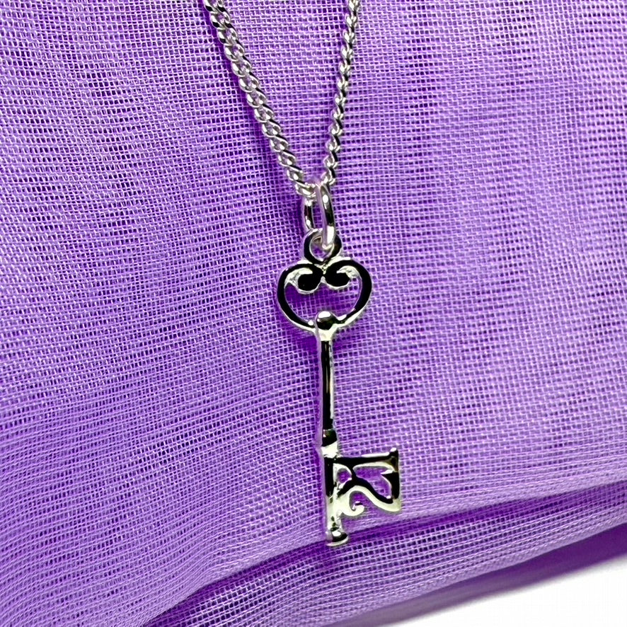 21st Key necklace sterling silver pendant necklace or charm