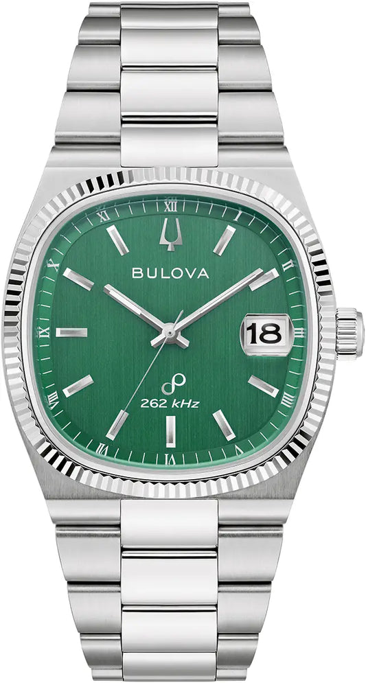 96B439 Bulova Watch Stainless Steel Green Dial Bracelet Super Seville Precisionist