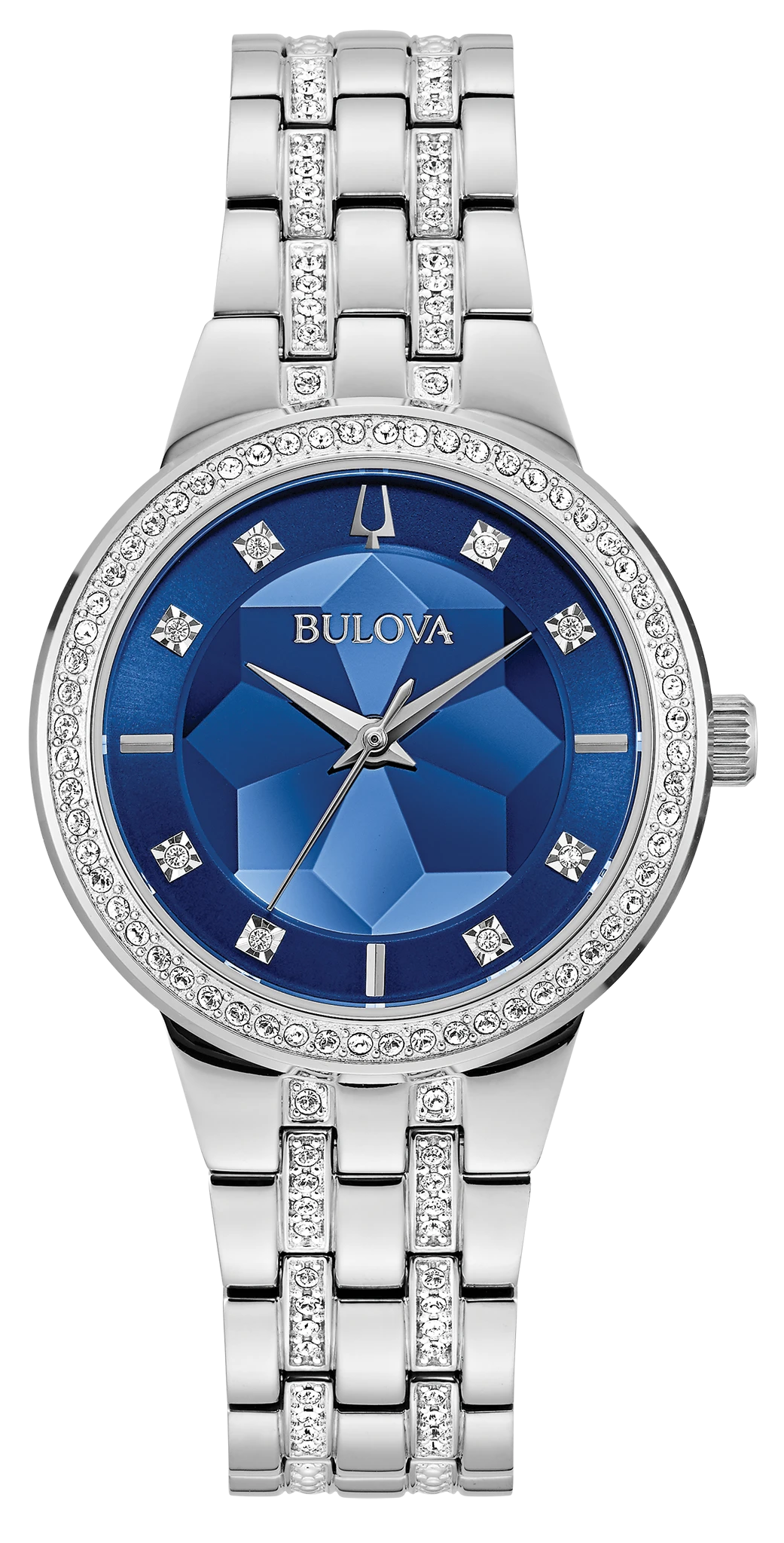 96L276 Bulova Bracelet Watch Stainless Steel Striking Blue Dial Phantom