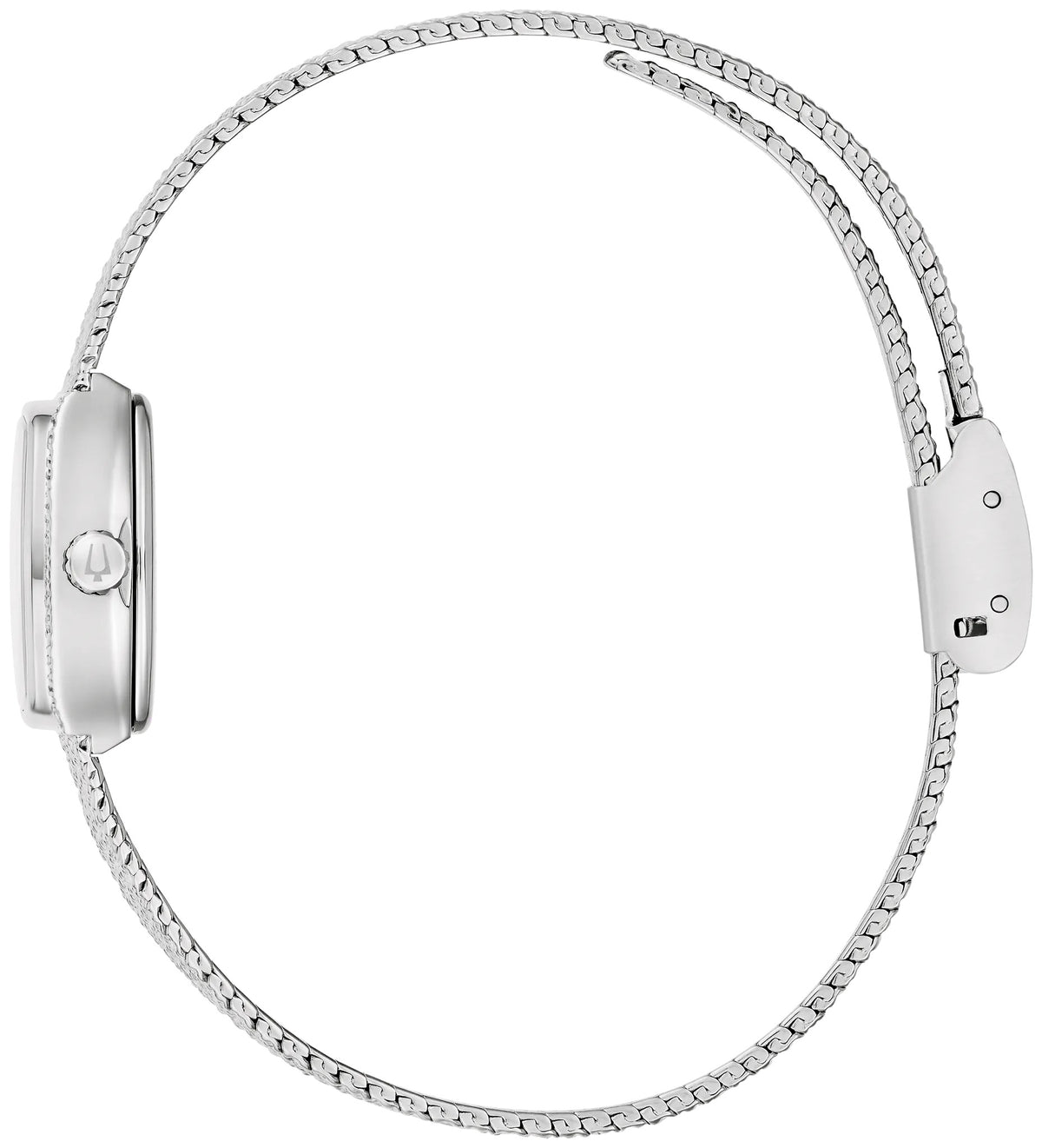 96L343 Bulova Bracelet Watch Stainless Steel Blue Dial Goddess of Time