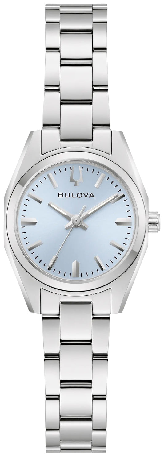 96L345 Bulova Bracelet Watch Stainless Steel Light Blue Dial Surveyor