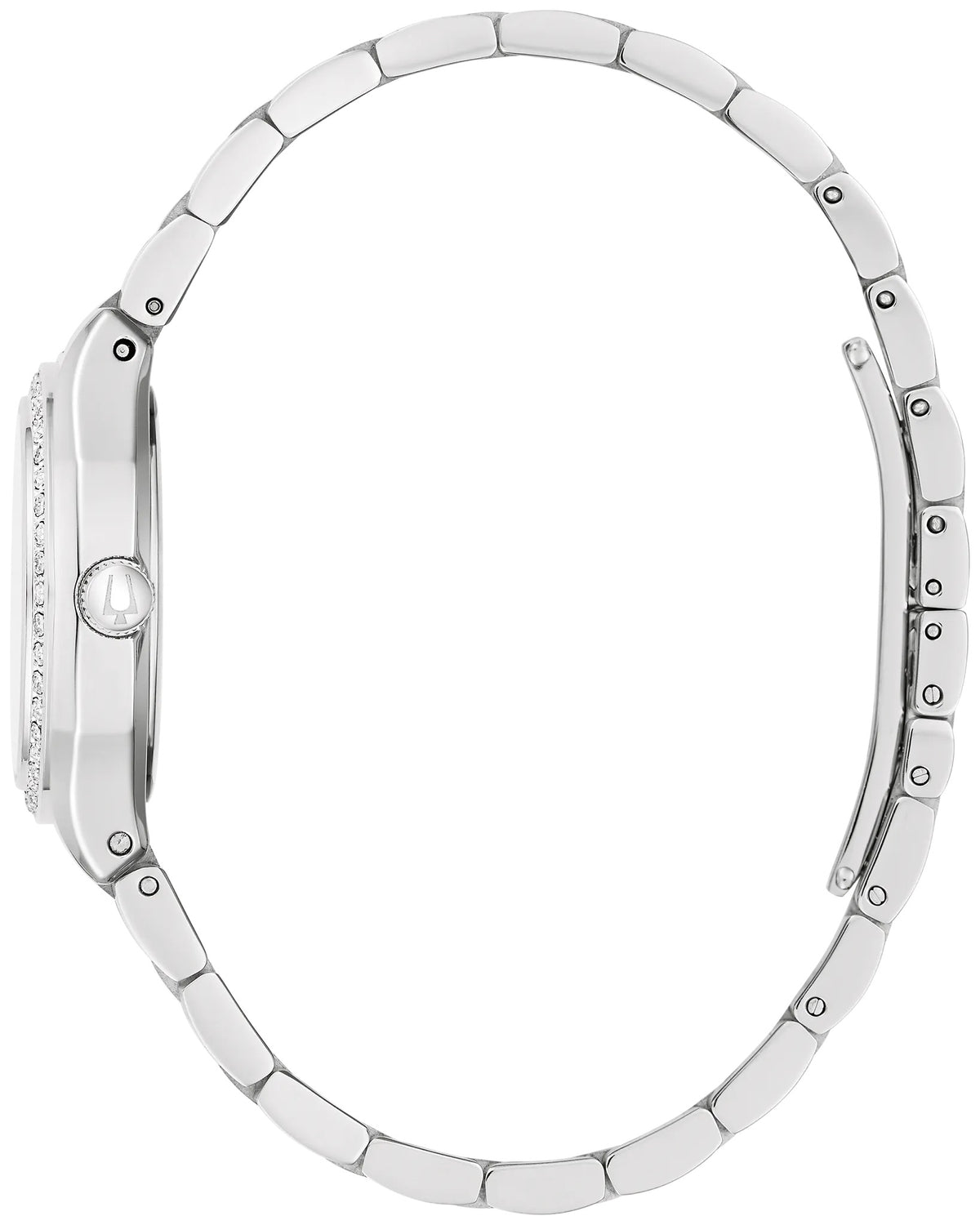 96R245 Bulova Diamond Set Watch Stainless Steel Silver Dial Bracelet Surveyor