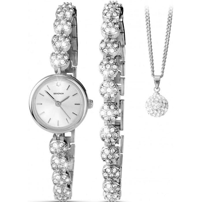 Ladies Sekonda Bracelet Watch, Bracelet And Necklace Set