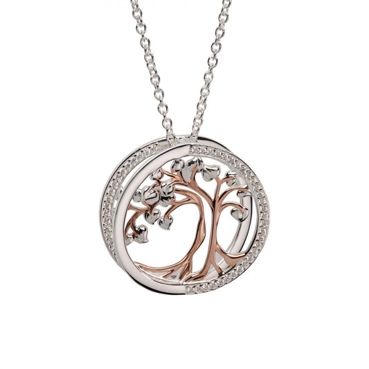 A Sterling Silver Round Round Tree Of Life Necklace