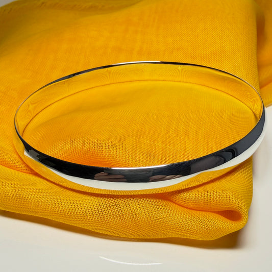 6.5 mm round plain sterling silver polished slave bangle