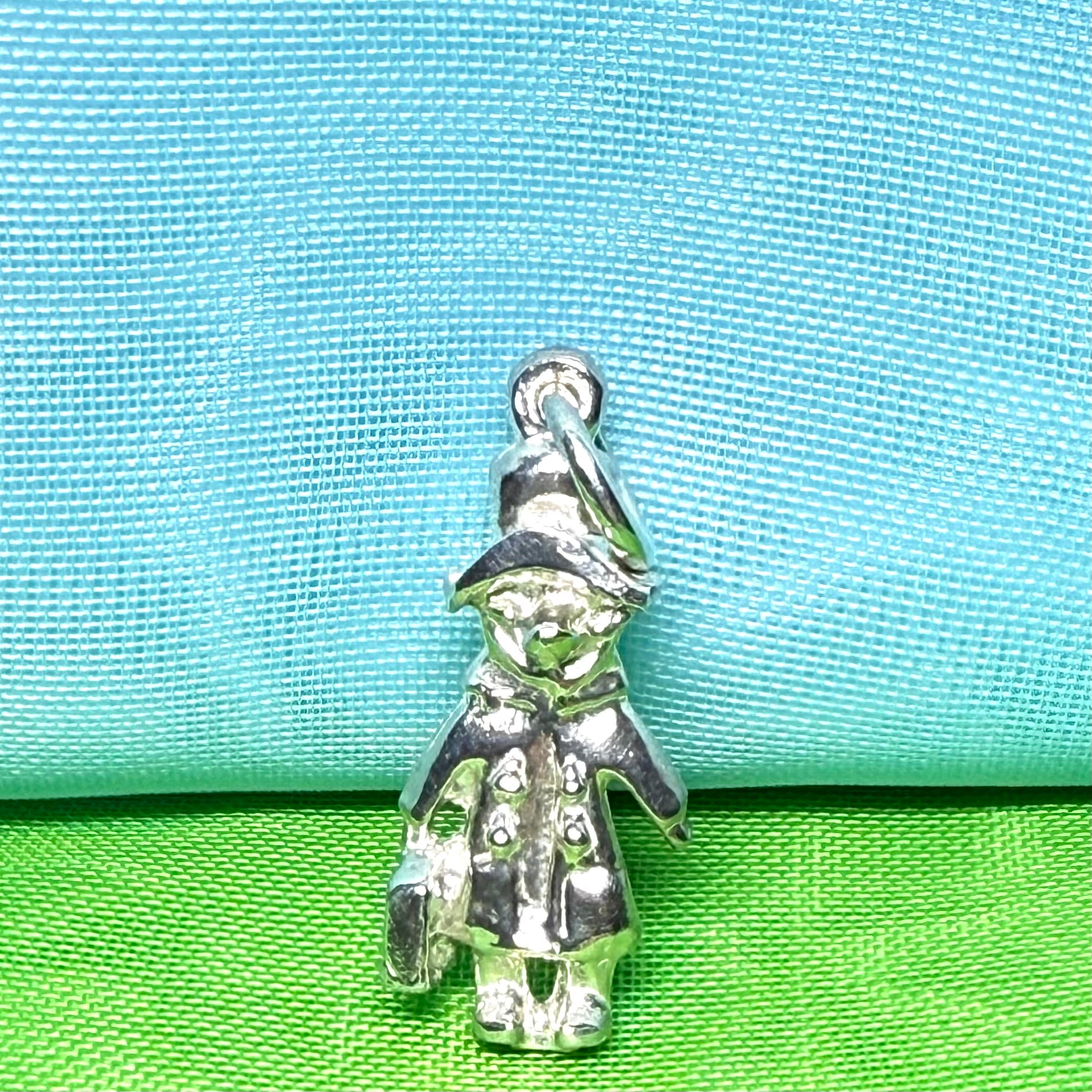 Bear With Suitcase Sterling Silver Charm Based on the Famous Paddington Bear 