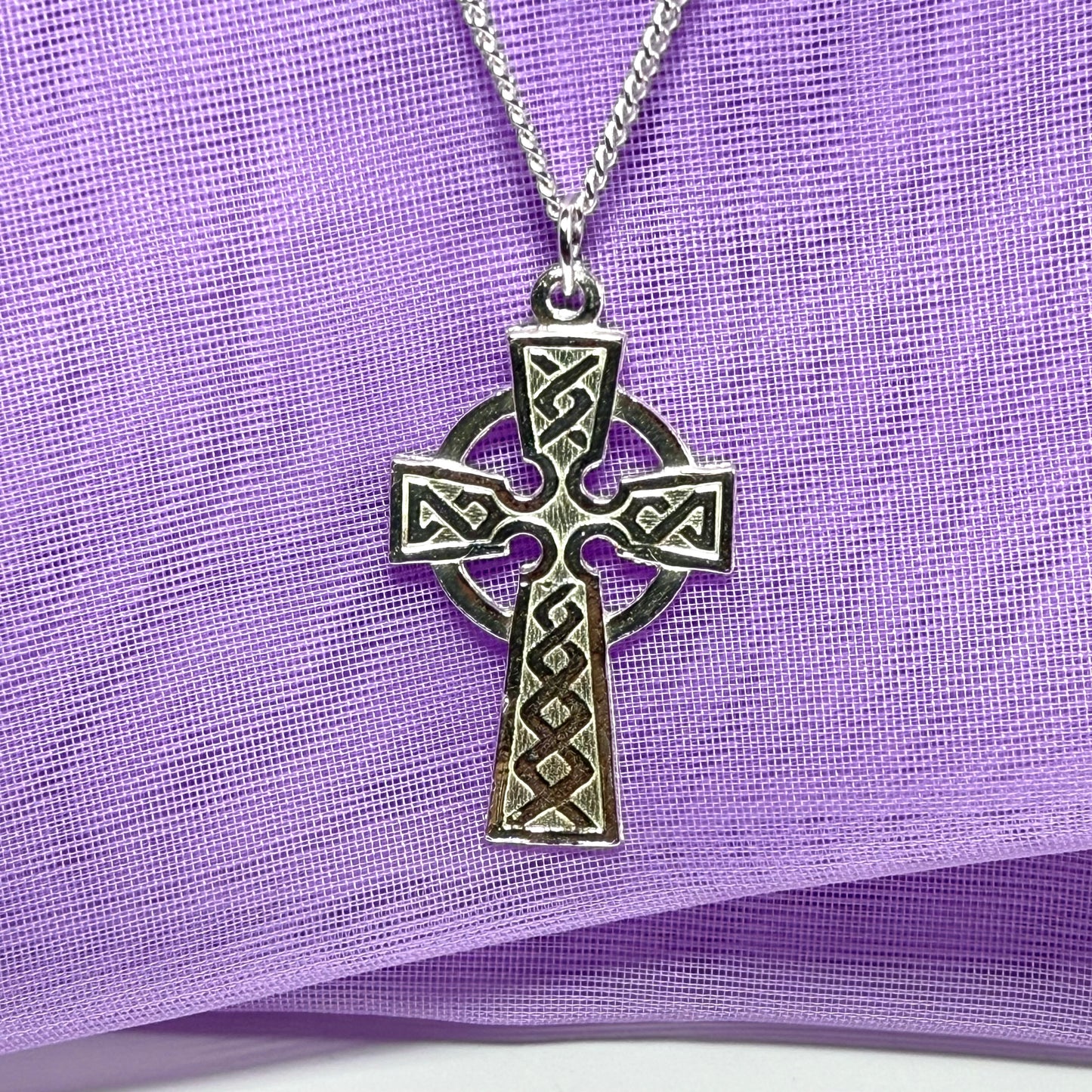 Celtic Cross Sterling Silver With Chain