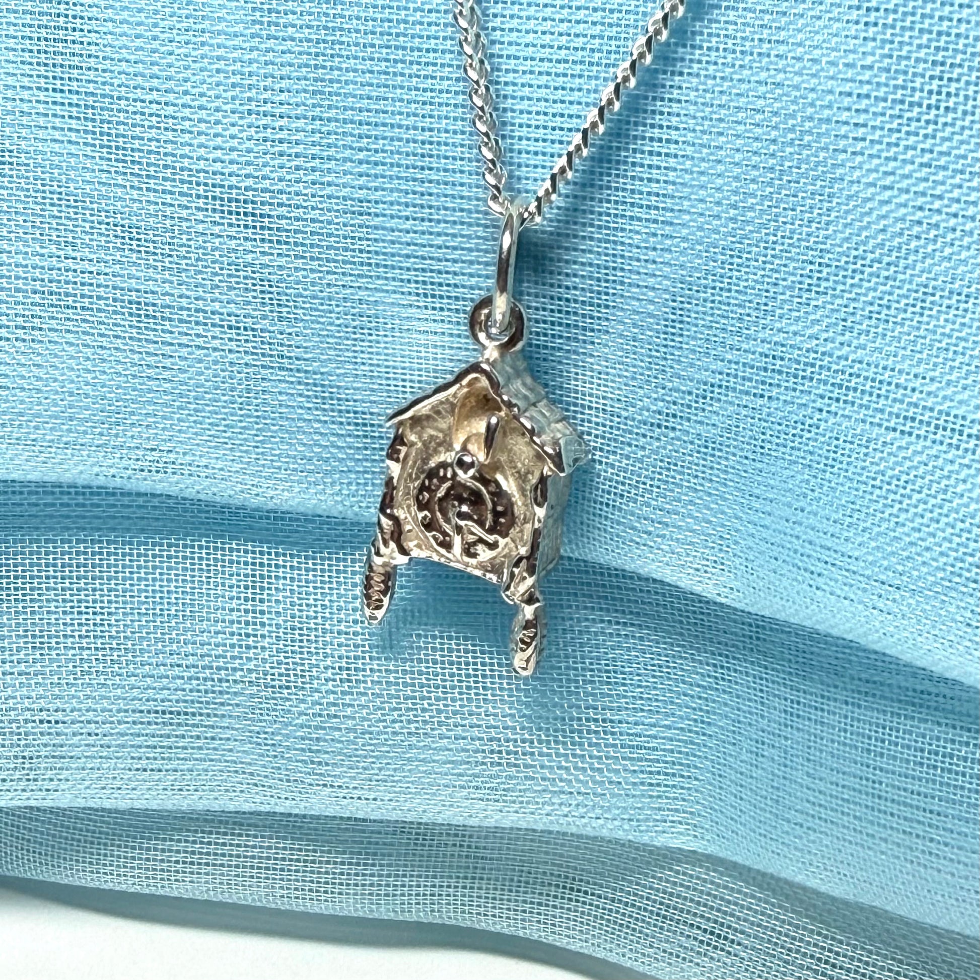 Cuckoo Clock Solid Sterling Silver Necklace