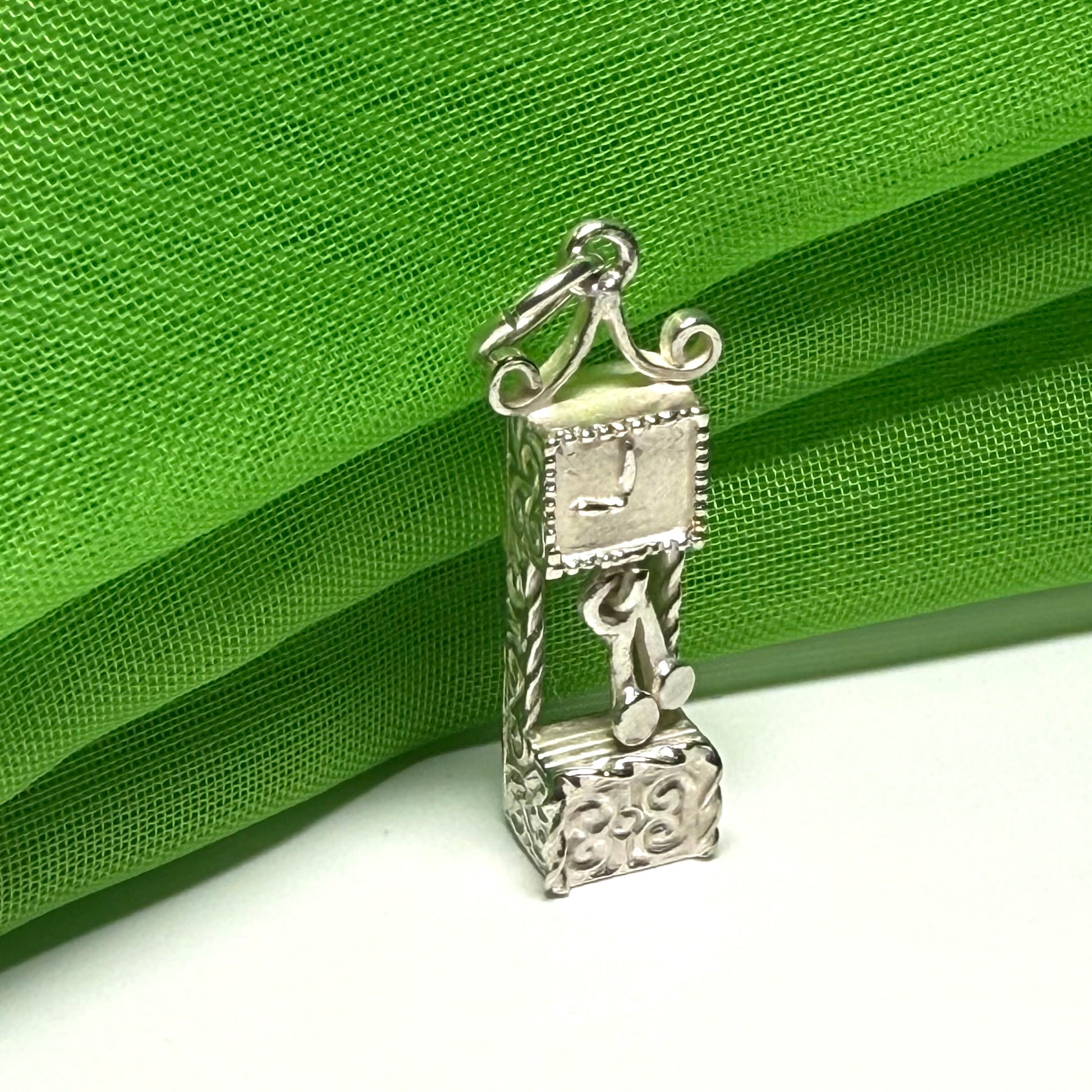 Grandfather Clock Solid Sterling Silver Charm