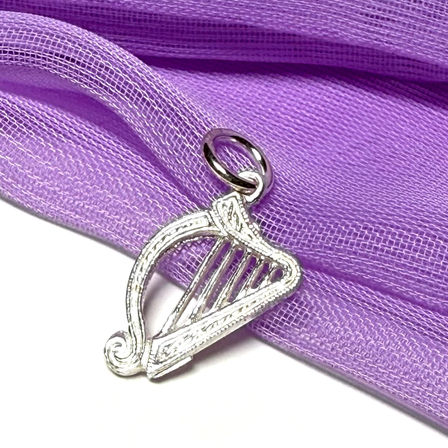 Harp Charm Sterling Silver