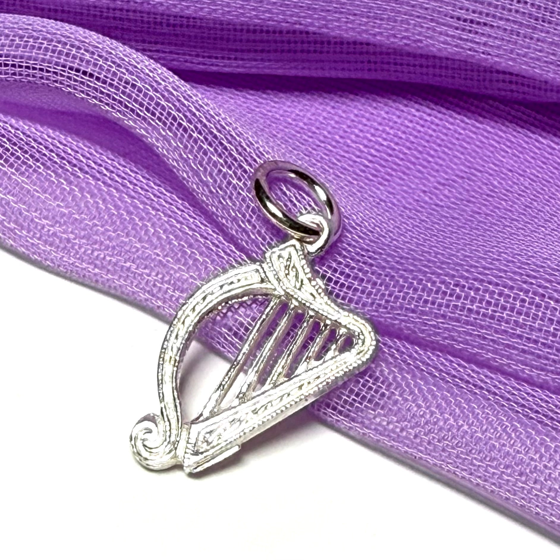 Harp Charm Sterling Silver