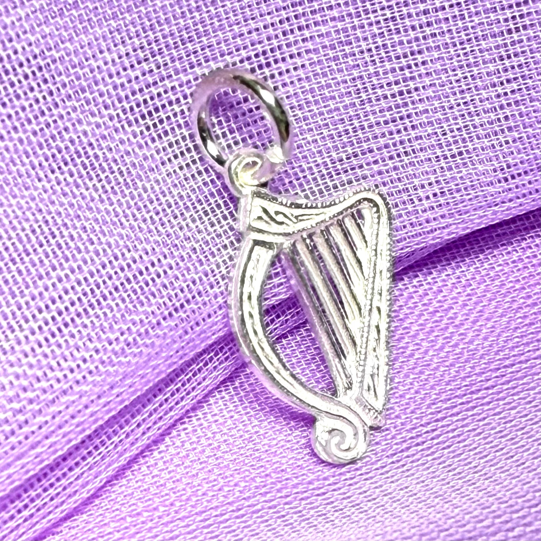Harp Charm Sterling Silver