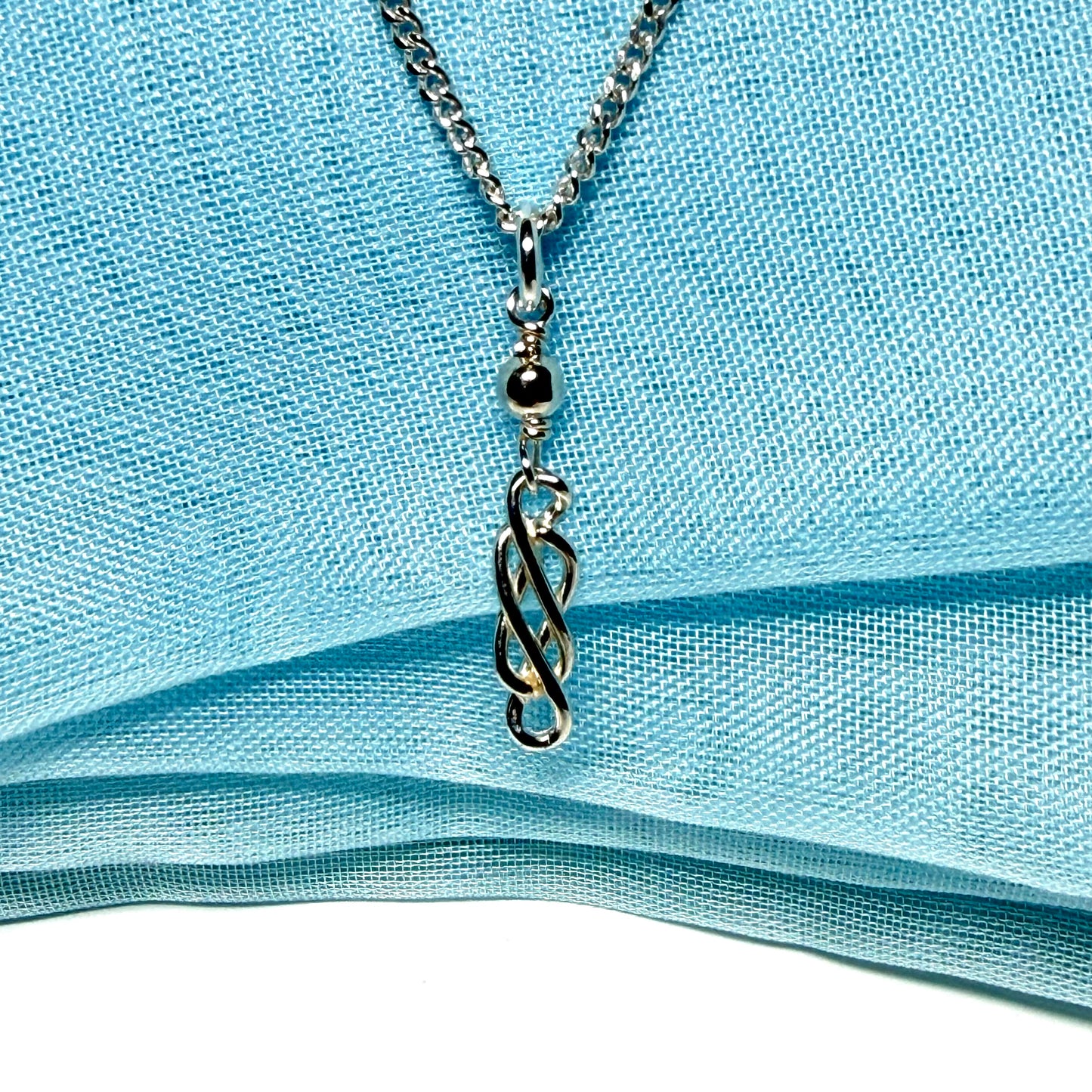 Ladies Celtic drop necklace sterling silver drop pendant