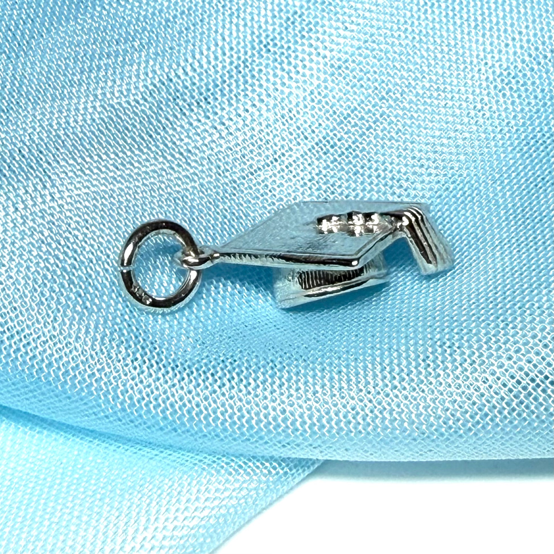 Mortar Board Solid Sterling Silver Charm