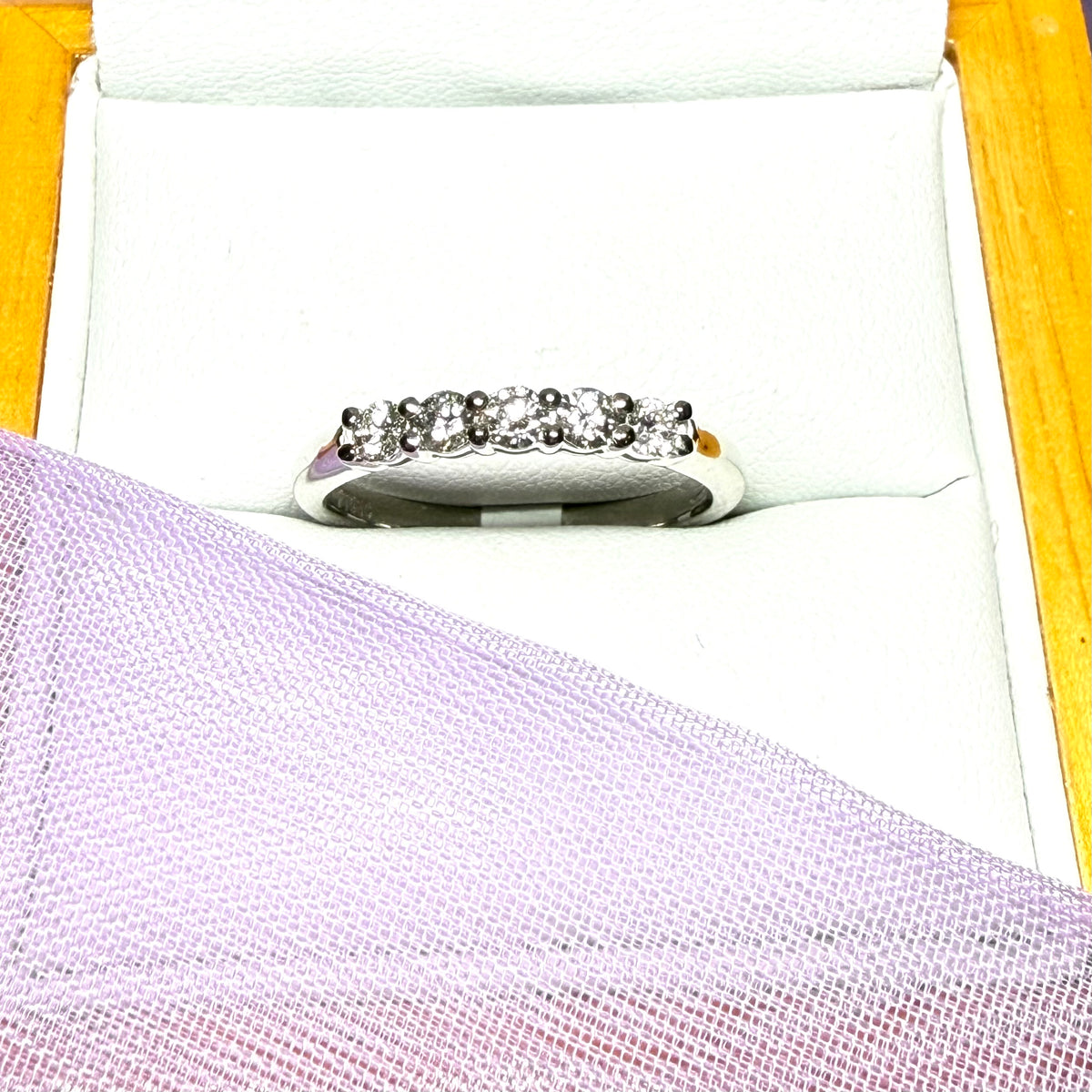 Platinum real diamond eternity ring claw set 35 points