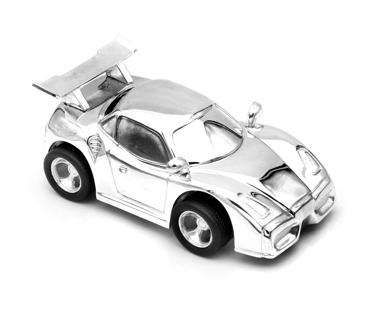 Silver Plated Racing Car Money Box Christening Gift