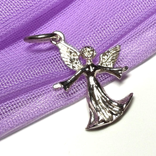 Small Angel Charm Sterling Silver Charm
