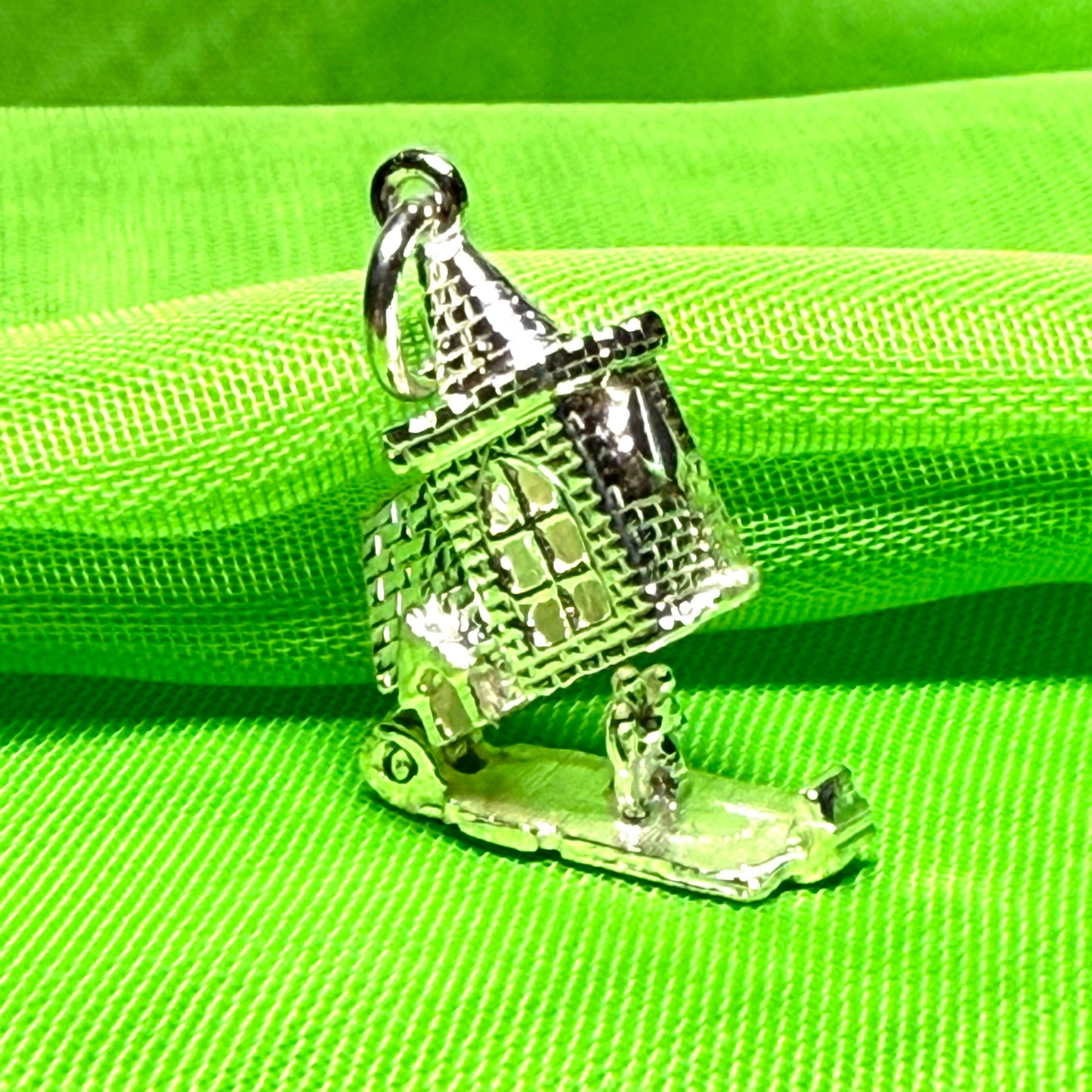 Sterling Silver Church Solid Charm