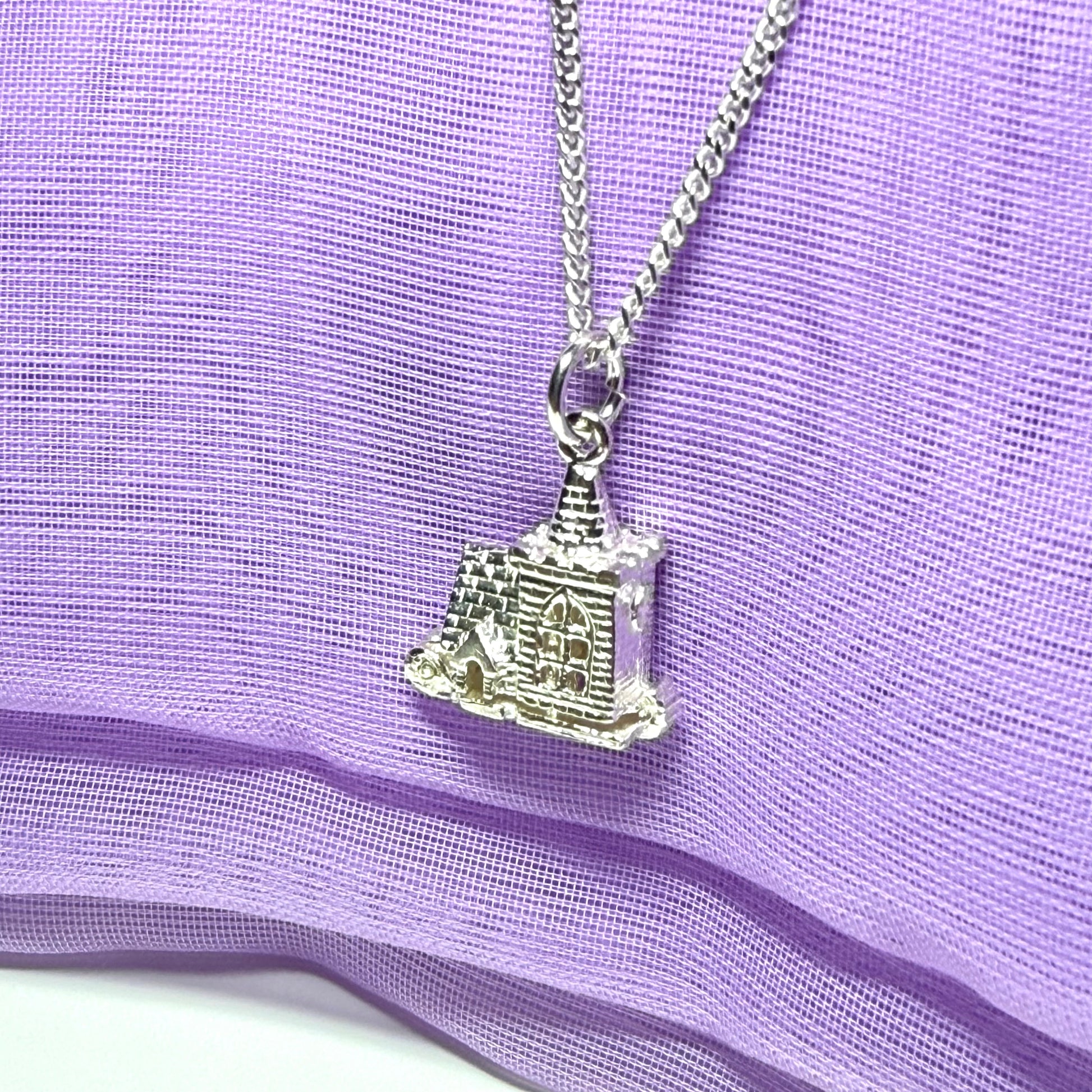 A Silver Church Solid Necklace Pendant on chain