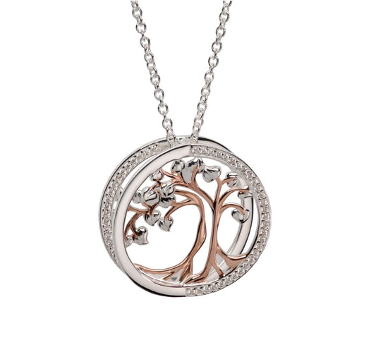 A Sterling Silver Round Round Tree Of Life Necklace
