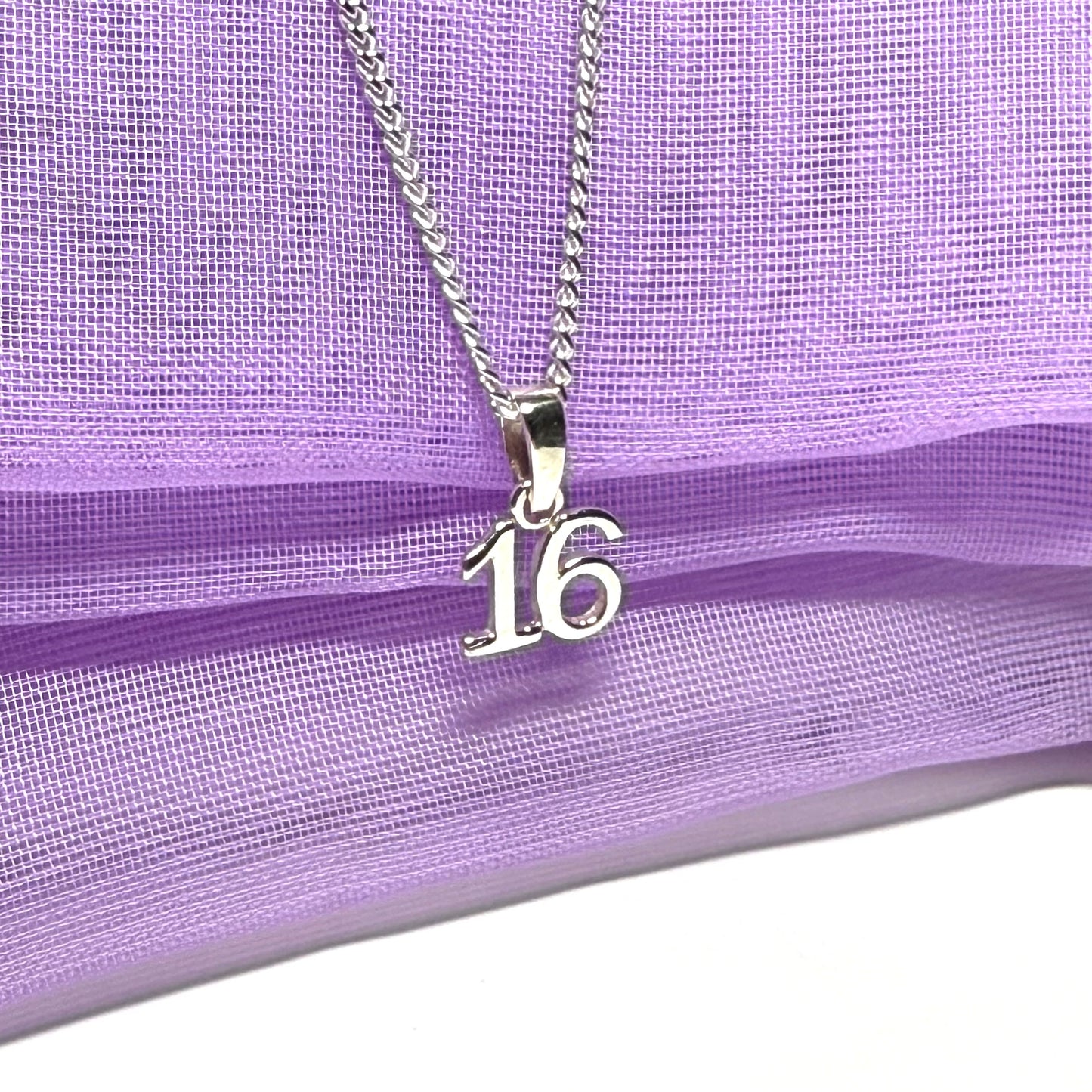 Sweet 16 shaped solid necklace sterling silver 16th pendant with chain