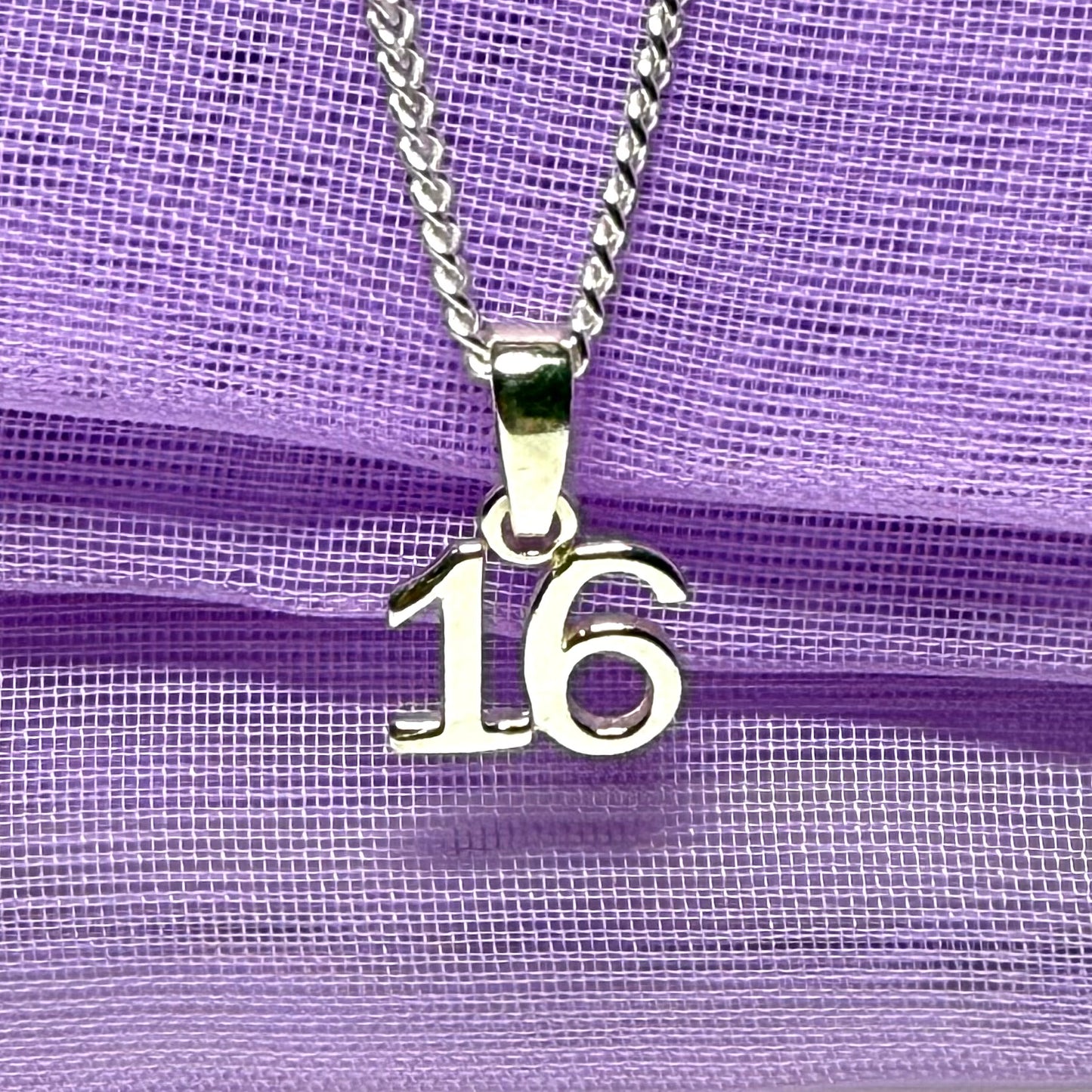 Sweet 16 shaped solid necklace sterling silver 16th pendant with chain