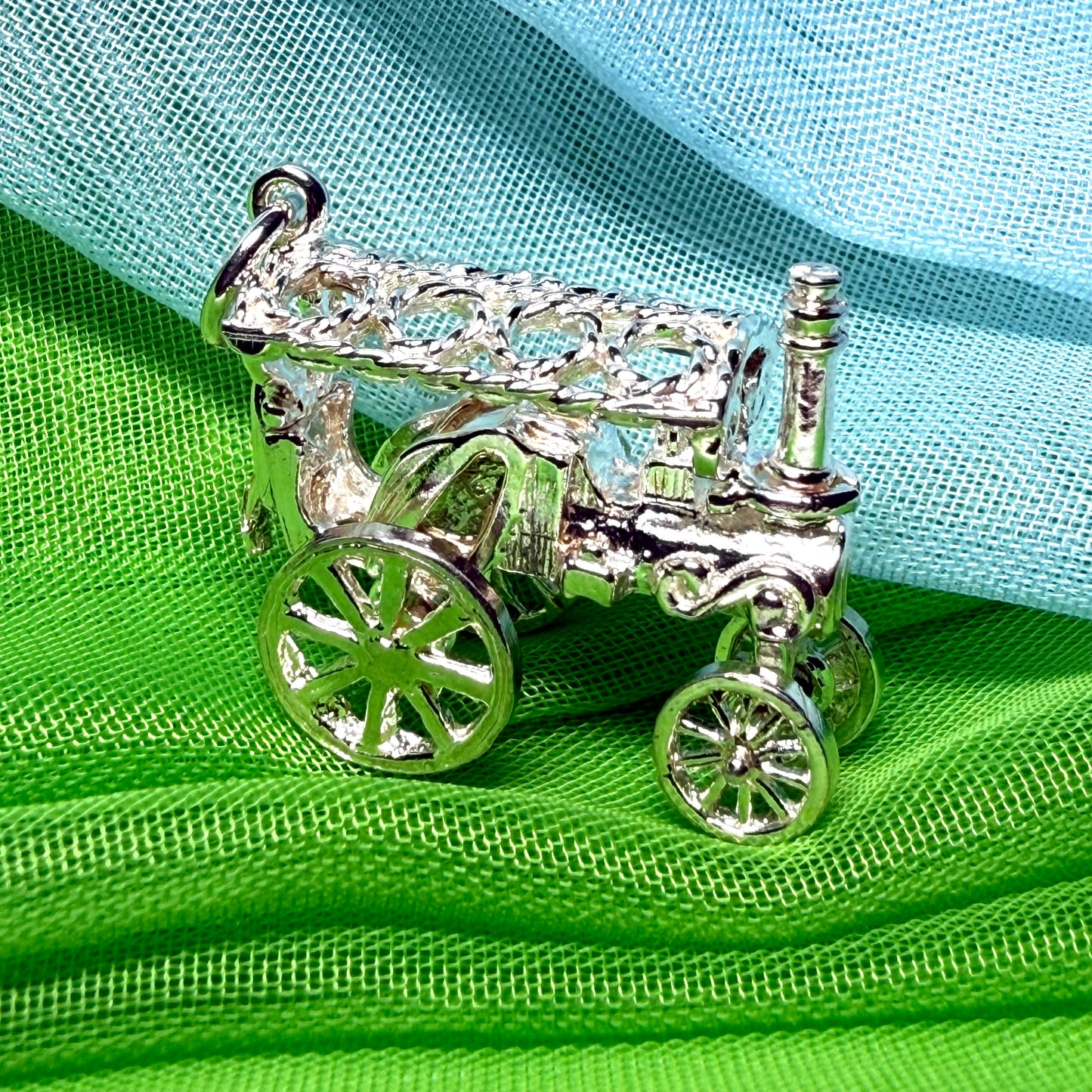 Traction Engine Charm Sterling Silver