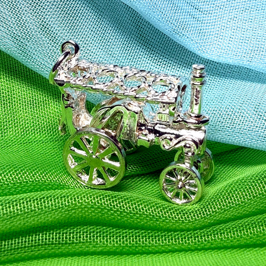 Traction Engine Charm Sterling Silver
