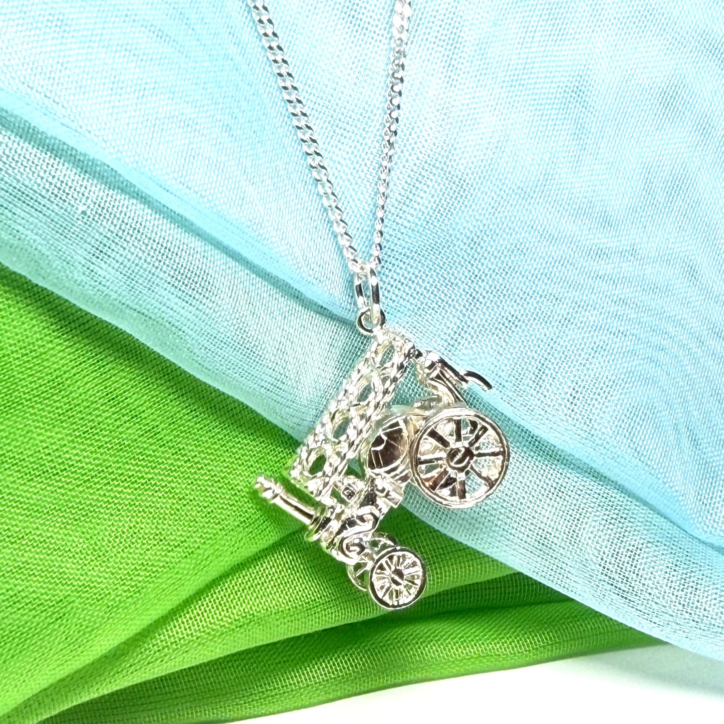 Traction Engine Necklace Sterling Silver Steam Engine