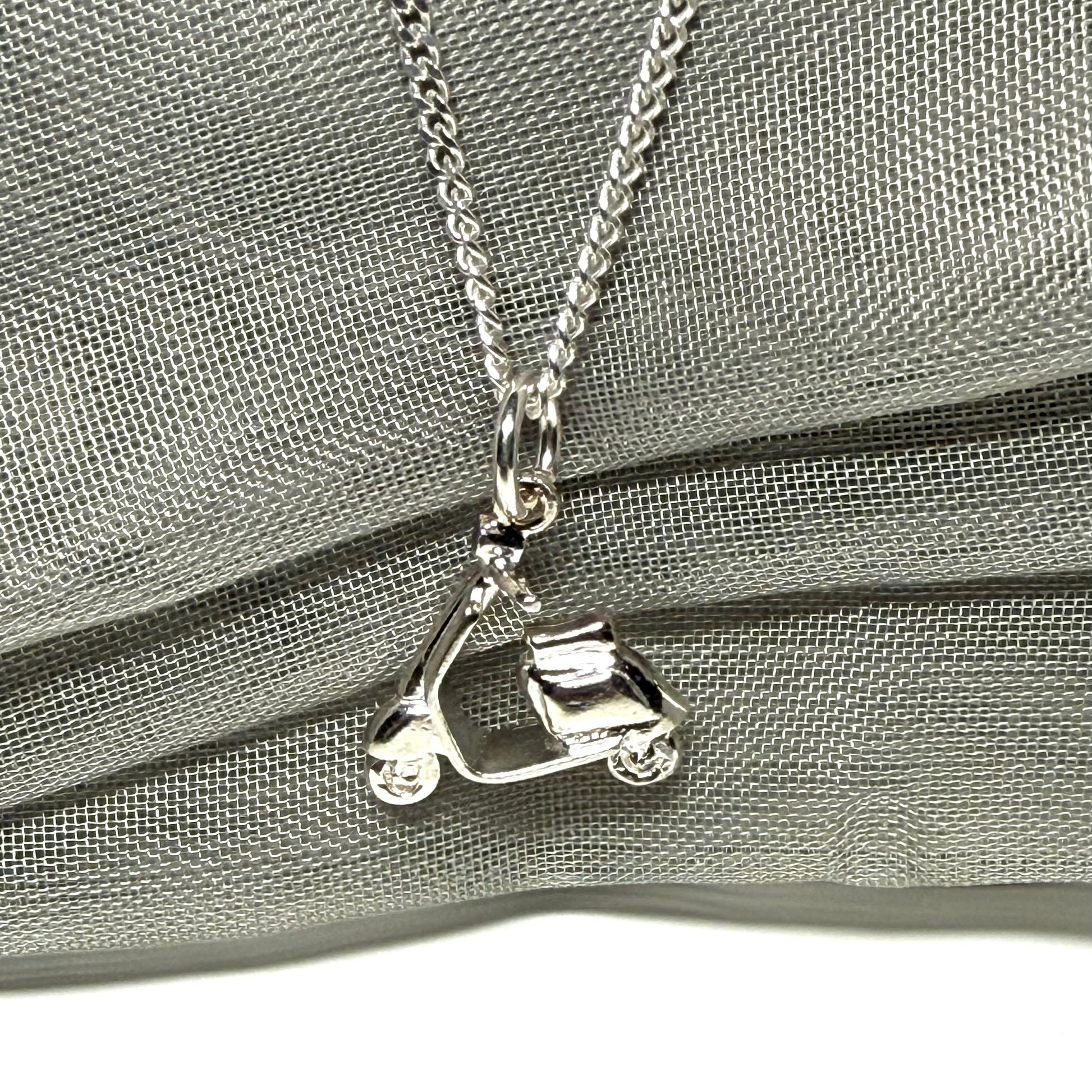 Vespa Scooter Shaped Necklace Sterling Silver Pendant